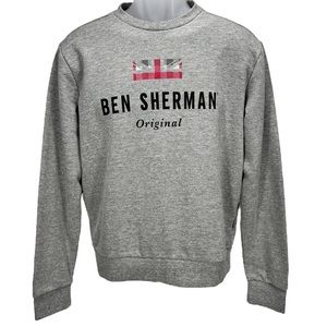 Ben Sherman Original | Mens Medium | Gray Logo‎ Crewneck Pullover Sweatshirt